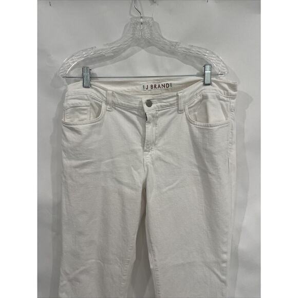 J BRAND Jeans Womens Size 32 White Denim Bootcut Mid Rise Classic Casual Coastal - Picture 2 of 13